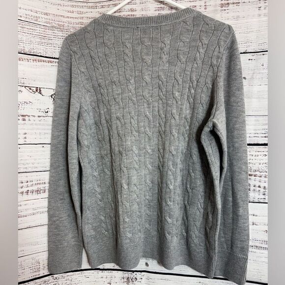 Talbots Sweater womens plus size 1x petite Cable Knit crew Neck Nylon Lamb wool - Picture 2 of 12
